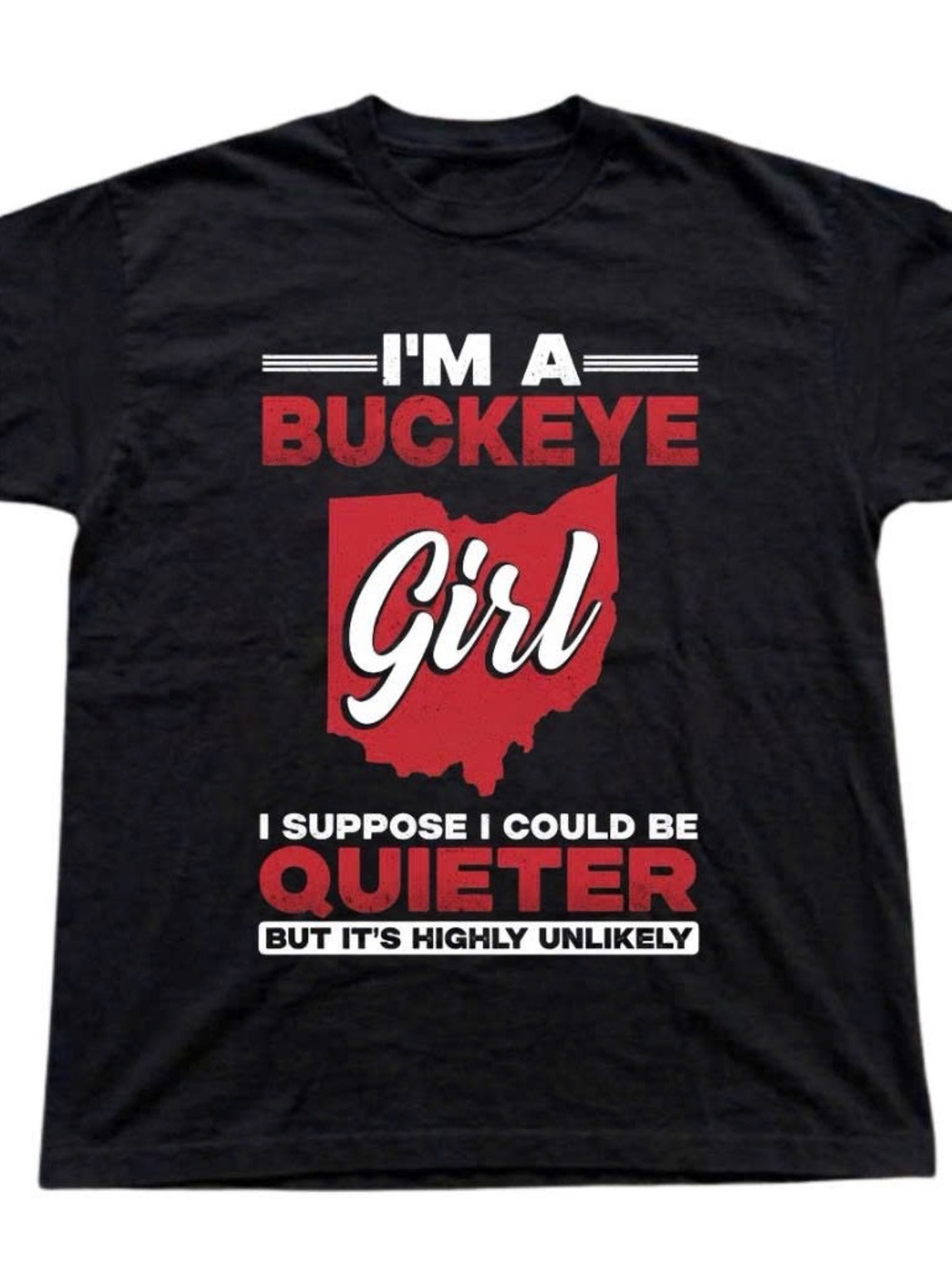 Buckeye Girl Shirt, Ohio Distressed Map
